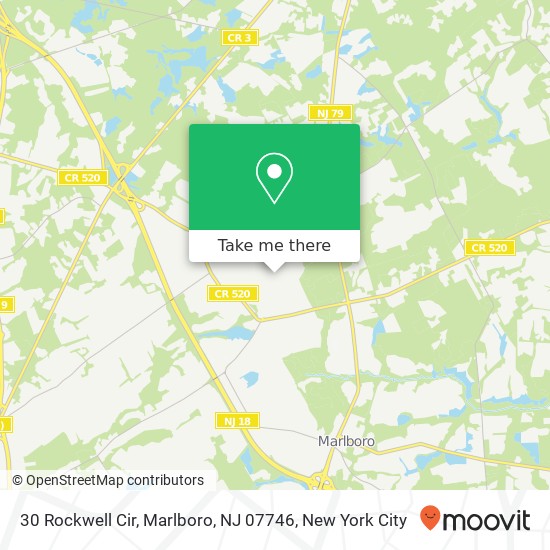 Mapa de 30 Rockwell Cir, Marlboro, NJ 07746