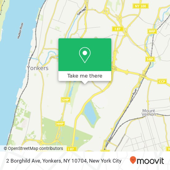 Mapa de 2 Borghild Ave, Yonkers, NY 10704