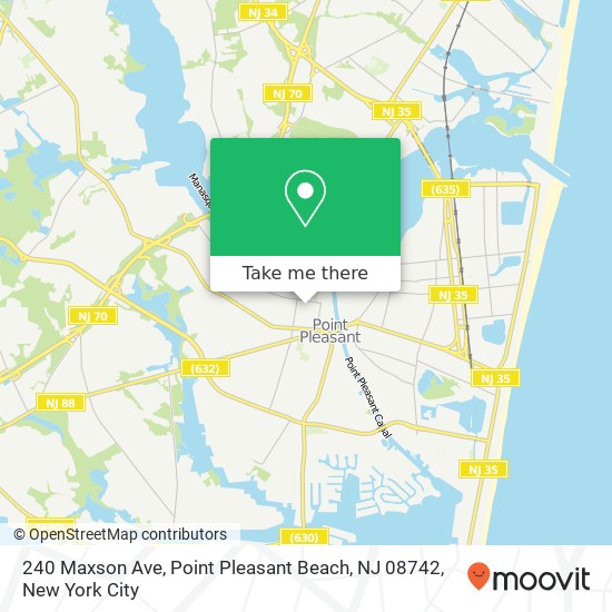 Mapa de 240 Maxson Ave, Point Pleasant Beach, NJ 08742
