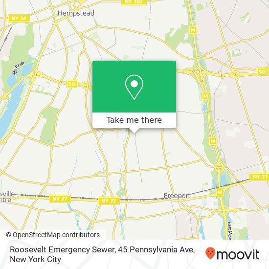 Roosevelt Emergency Sewer, 45 Pennsylvania Ave map