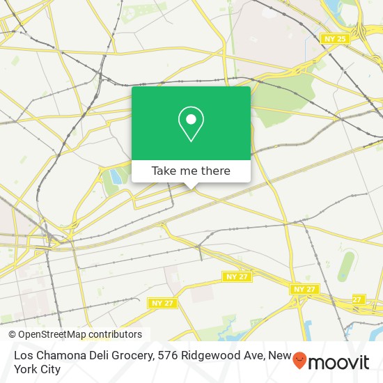 Mapa de Los Chamona Deli Grocery, 576 Ridgewood Ave