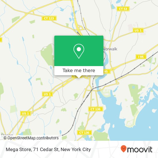 Mapa de Mega Store, 71 Cedar St