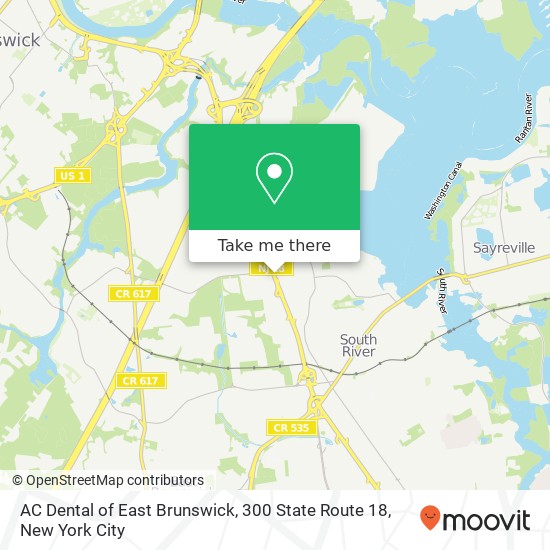 AC Dental of East Brunswick, 300 State Route 18 map