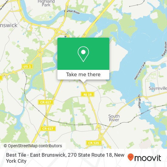 Mapa de Best Tile - East Brunswick, 270 State Route 18