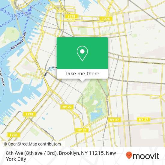 Mapa de 8th Ave (8th ave / 3rd), Brooklyn, NY 11215