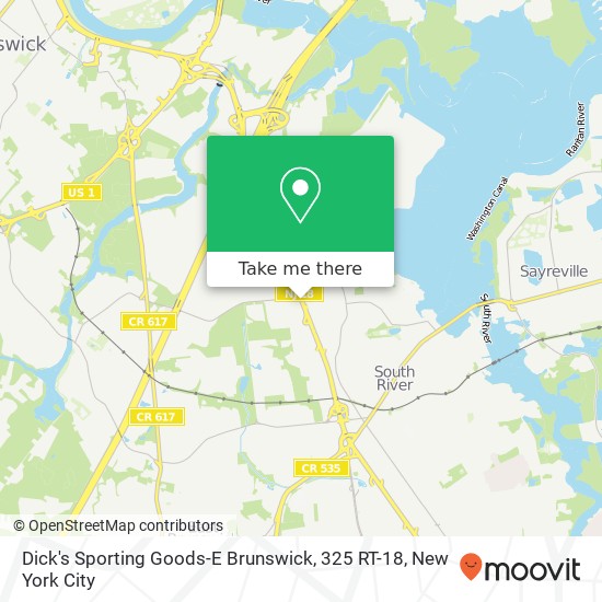 Mapa de Dick's Sporting Goods-E Brunswick, 325 RT-18