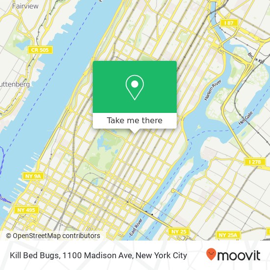 Kill Bed Bugs, 1100 Madison Ave map