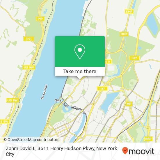 Zahm David L, 3611 Henry Hudson Pkwy map