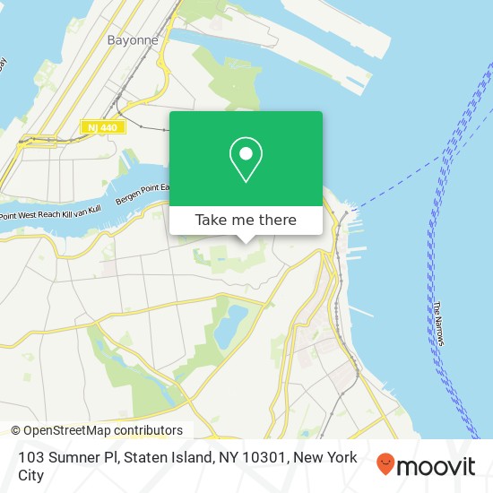 Mapa de 103 Sumner Pl, Staten Island, NY 10301