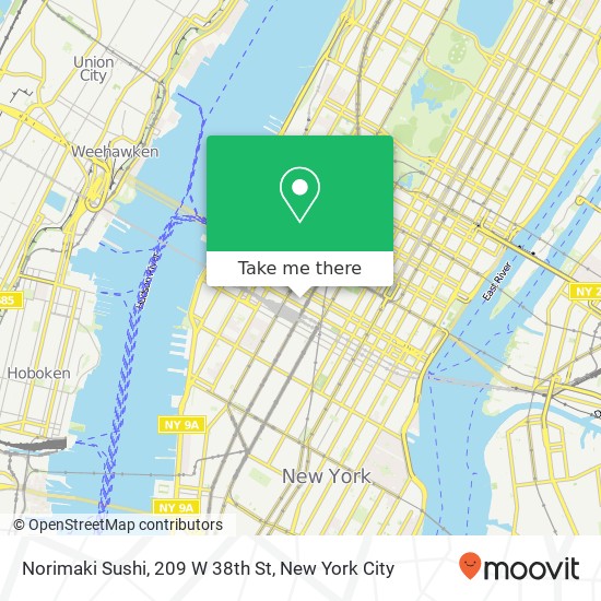 Norimaki Sushi, 209 W 38th St map