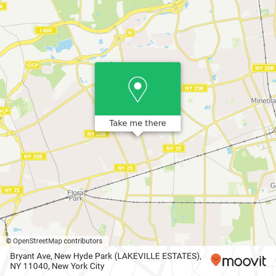 Mapa de Bryant Ave, New Hyde Park (LAKEVILLE ESTATES), NY 11040