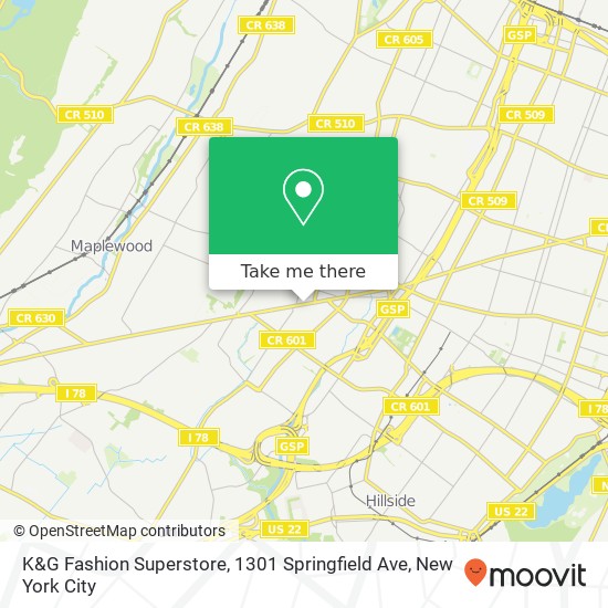 K&G Fashion Superstore, 1301 Springfield Ave map