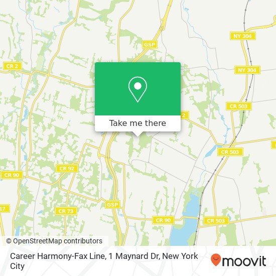 Mapa de Career Harmony-Fax Line, 1 Maynard Dr