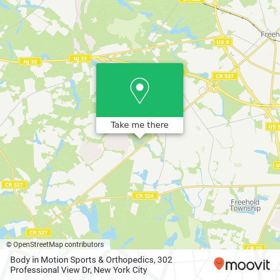 Body in Motion Sports & Orthopedics, 302 Professional View Dr map