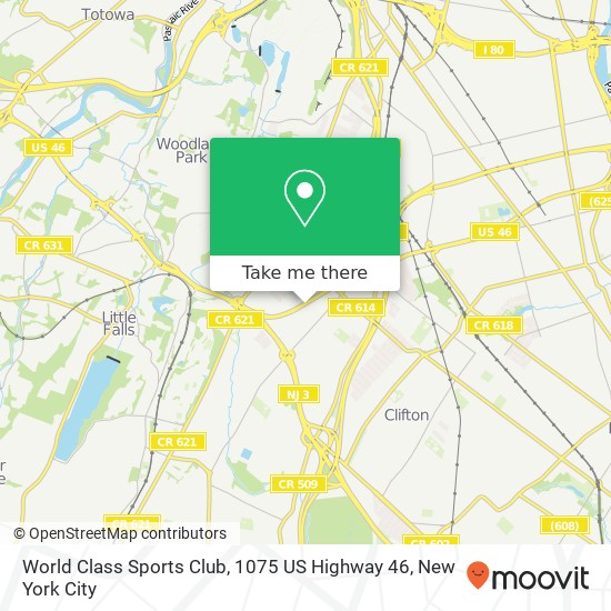 World Class Sports Club, 1075 US Highway 46 map