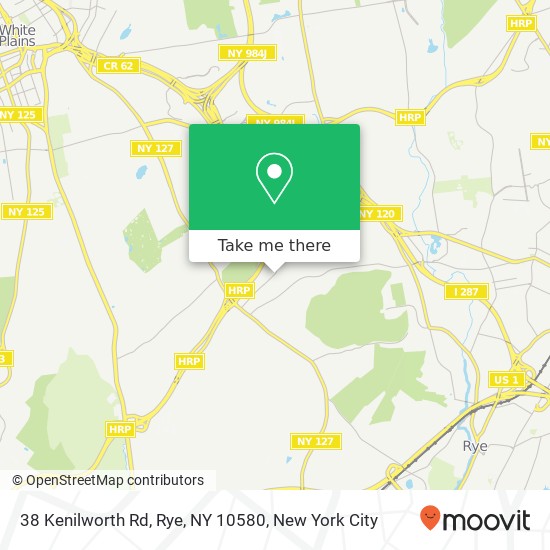 Mapa de 38 Kenilworth Rd, Rye, NY 10580