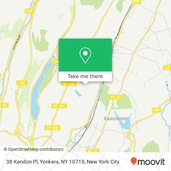 Mapa de 38 Kendon Pl, Yonkers, NY 10710