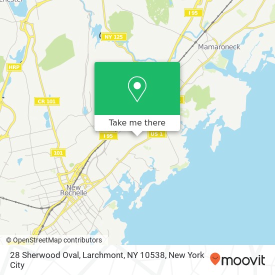 28 Sherwood Oval, Larchmont, NY 10538 map