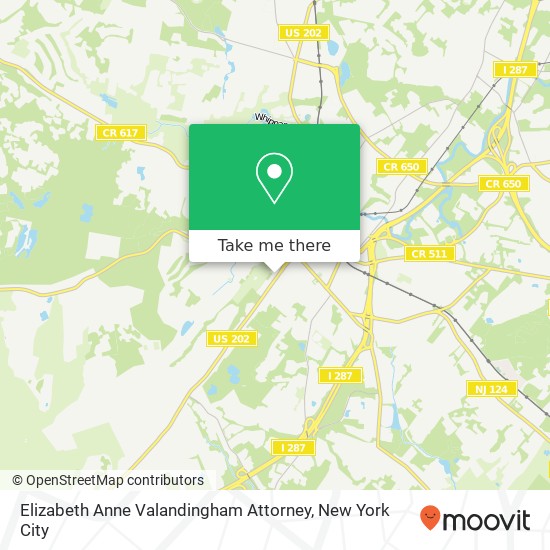 Mapa de Elizabeth Anne Valandingham Attorney, 15 Mt Kemble Ave