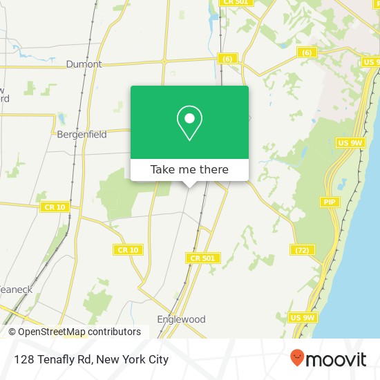 Mapa de 128 Tenafly Rd, Tenafly, NJ 07670
