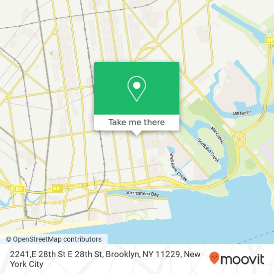 2241,E 28th St E 28th St, Brooklyn, NY 11229 map