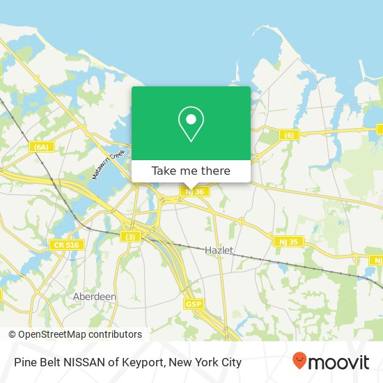 Pine Belt NISSAN of Keyport map