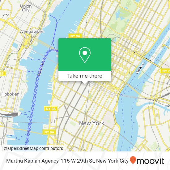 Mapa de Martha Kaplan Agency, 115 W 29th St