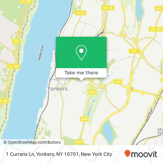 Mapa de 1 Currans Ln, Yonkers, NY 10701