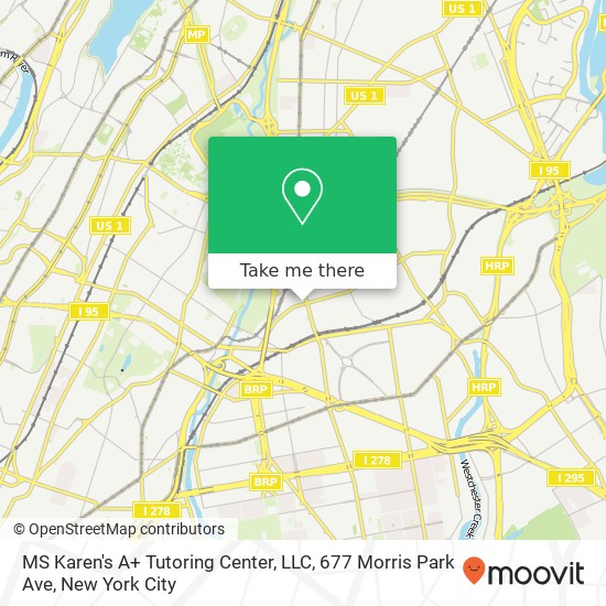 Mapa de MS Karen's A+ Tutoring Center, LLC, 677 Morris Park Ave