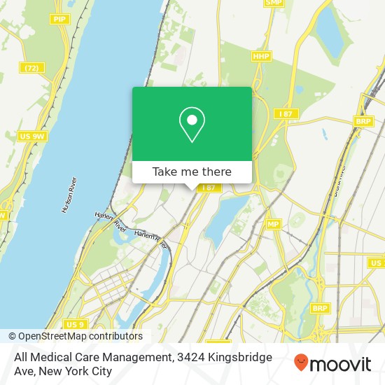 Mapa de All Medical Care Management, 3424 Kingsbridge Ave