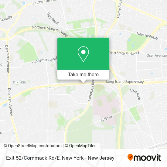 Exit 52/Commack Rd/E map