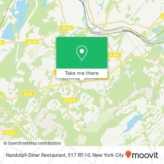 Randolph Diner Restaurant, 517 RT-10 map