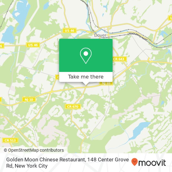 Mapa de Golden Moon Chinese Restaurant, 148 Center Grove Rd