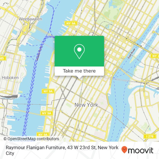 Mapa de Raymour Flanigan Furniture, 43 W 23rd St
