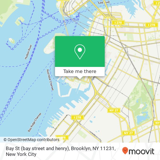 Mapa de Bay St (bay street and henry), Brooklyn, NY 11231