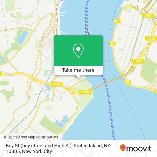 Mapa de Bay St (bay street and High St), Staten Island, NY 10305