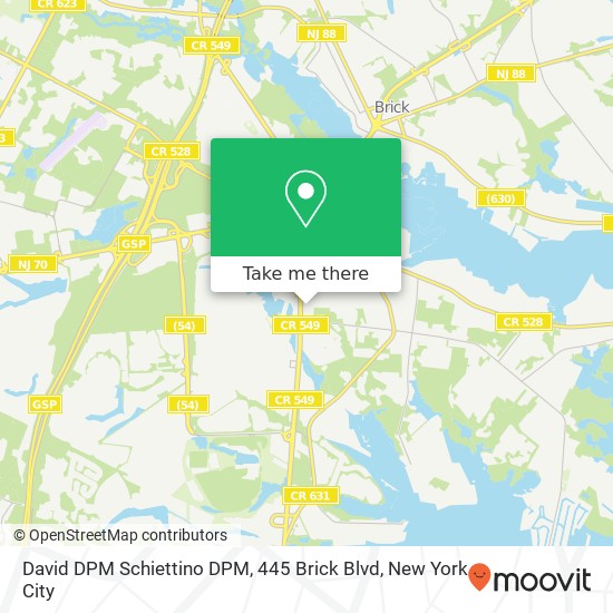 Mapa de David DPM Schiettino DPM, 445 Brick Blvd
