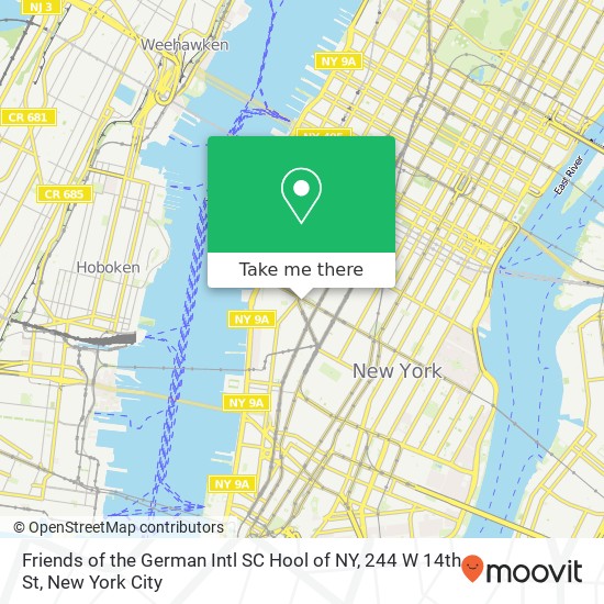 Mapa de Friends of the German Intl SC Hool of NY, 244 W 14th St