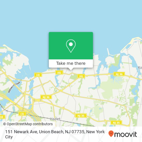 151 Newark Ave, Union Beach, NJ 07735 map