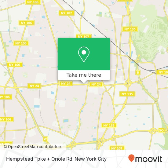 Hempstead Tpke + Oriole Rd map