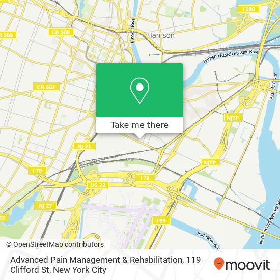 Mapa de Advanced Pain Management & Rehabilitation, 119 Clifford St