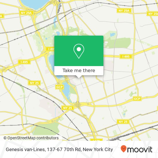 Genesis van-Lines, 137-67 70th Rd map