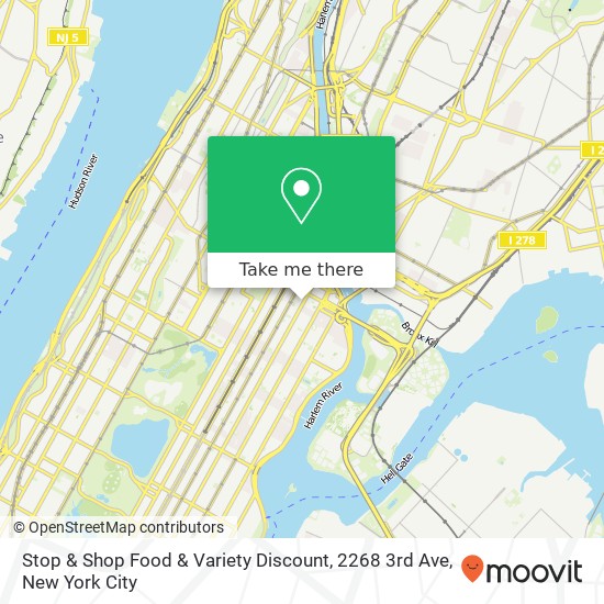 Mapa de Stop & Shop Food & Variety Discount, 2268 3rd Ave