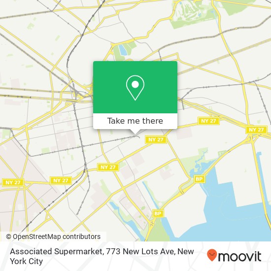 Mapa de Associated Supermarket, 773 New Lots Ave