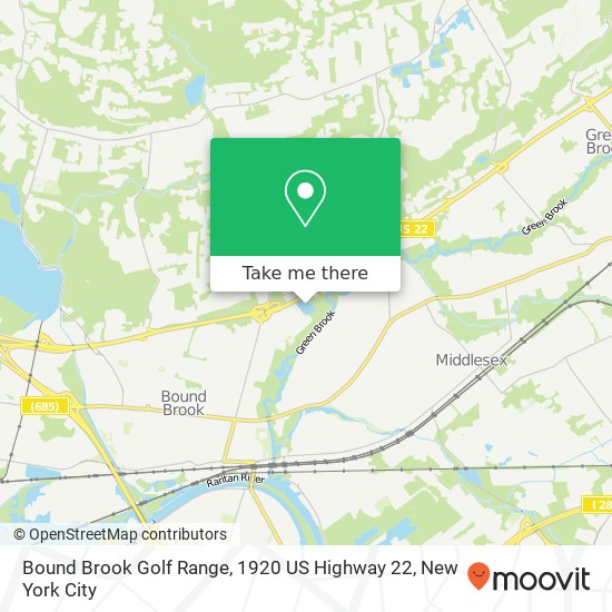 Mapa de Bound Brook Golf Range, 1920 US Highway 22