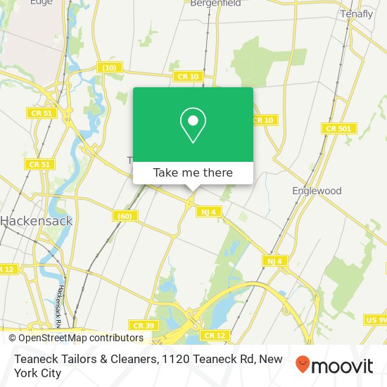Mapa de Teaneck Tailors & Cleaners, 1120 Teaneck Rd