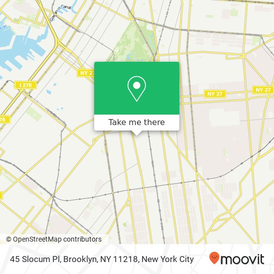 Mapa de 45 Slocum Pl, Brooklyn, NY 11218