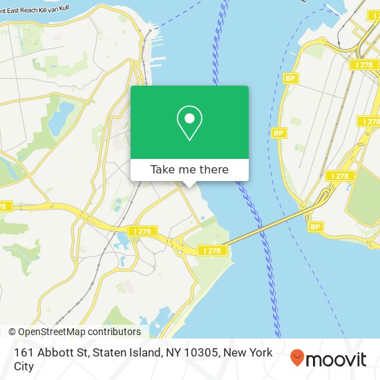 Mapa de 161 Abbott St, Staten Island, NY 10305