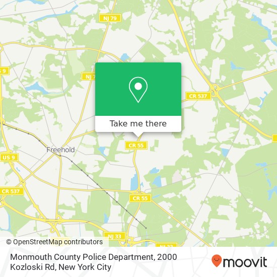 Monmouth County Police Department, 2000 Kozloski Rd map