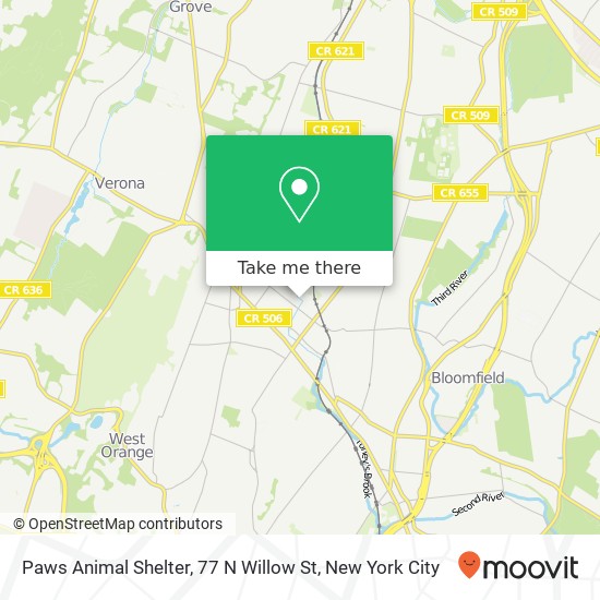 Paws Animal Shelter, 77 N Willow St map